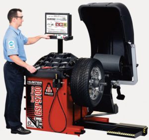 Tire balancing machine