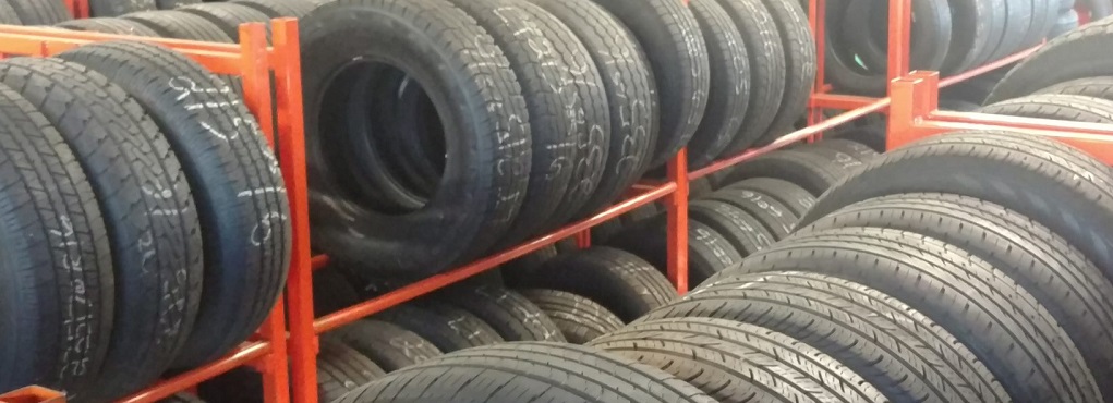 Used tires in a store