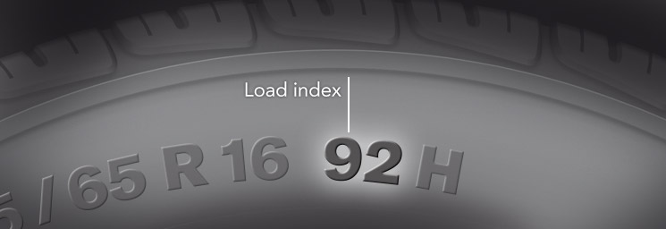 Load index on a tire sidewall