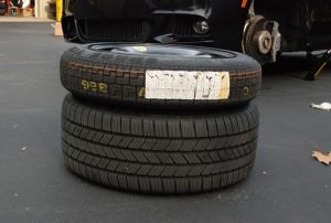 A spire tire and normal tire