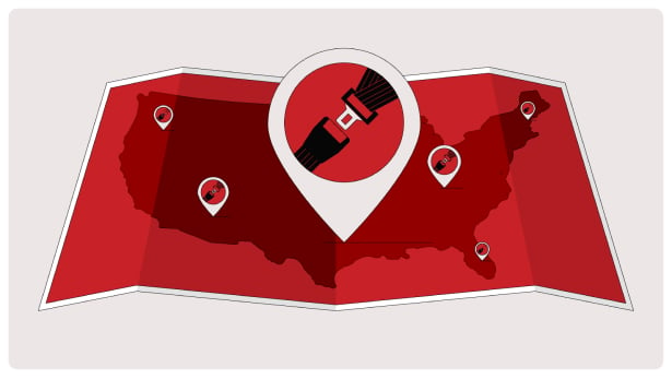 Seat belt statistics by state.