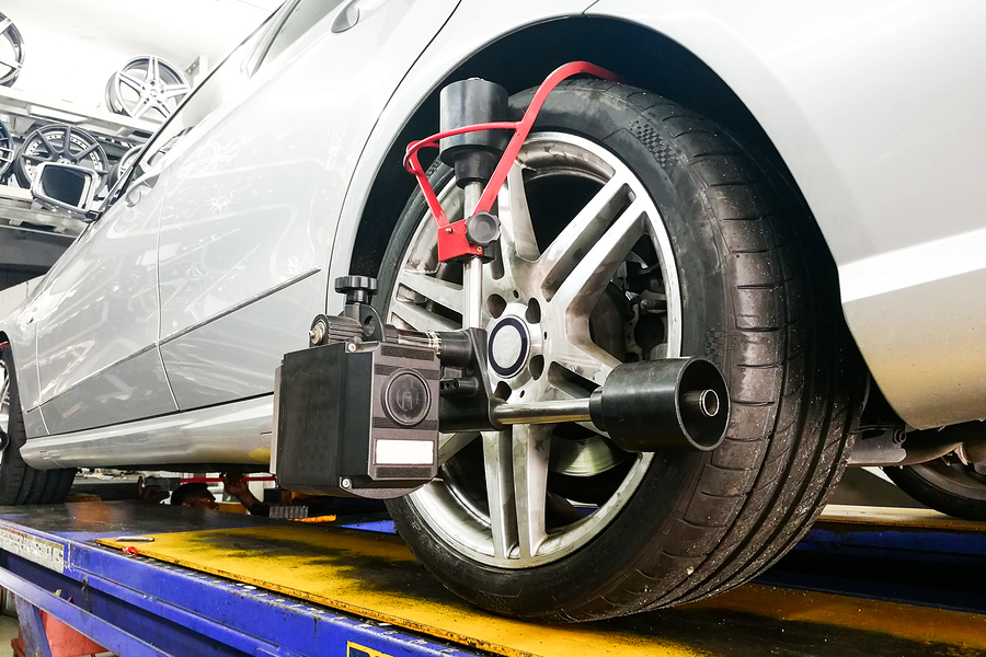 Undergoing Auto Wheel Alignment