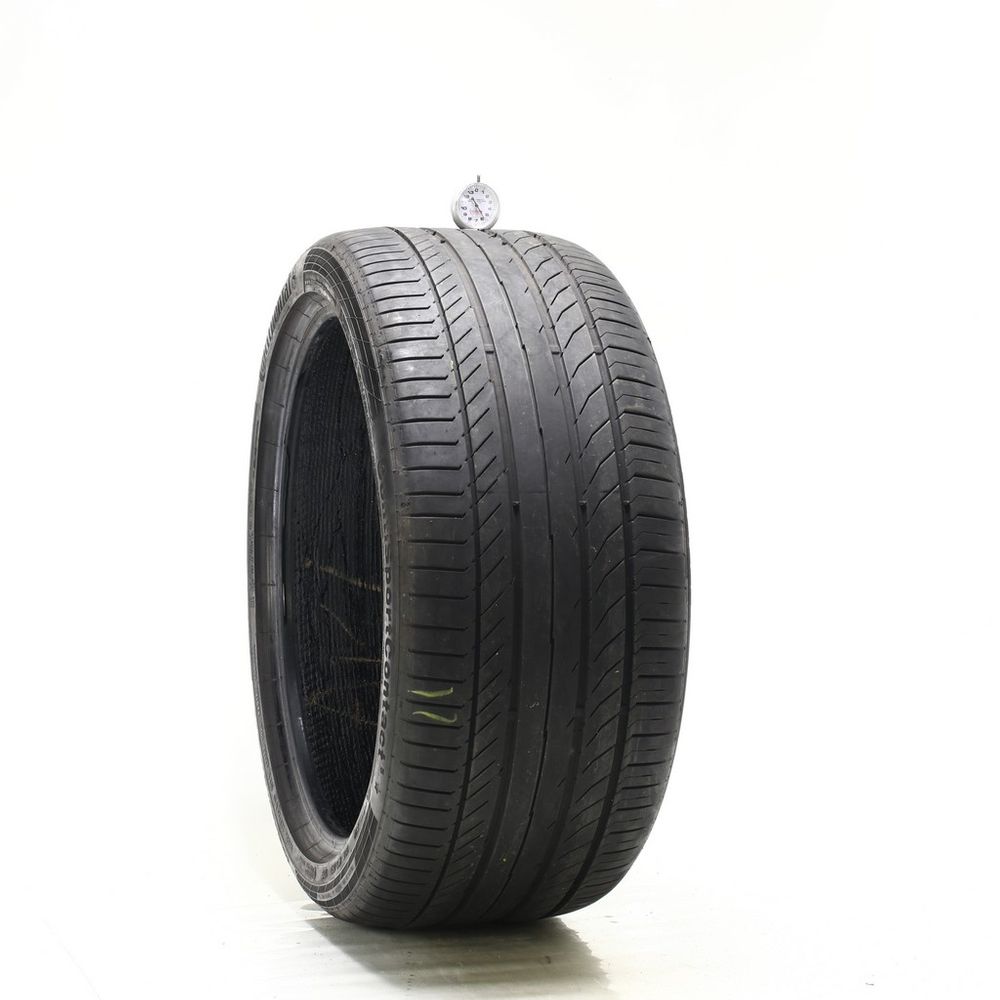 Set of (2) Used 285/35R21 Continental ContiSportContact 5 ContiSeal 105Y - 5.5/32 - Image 1