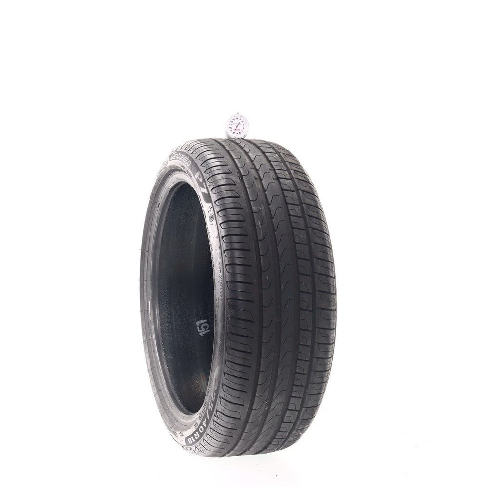 Set of (2) Used 225/40R18 Pirelli Cinturato P7 Run Flat 92Y - 8/32 - Image 1