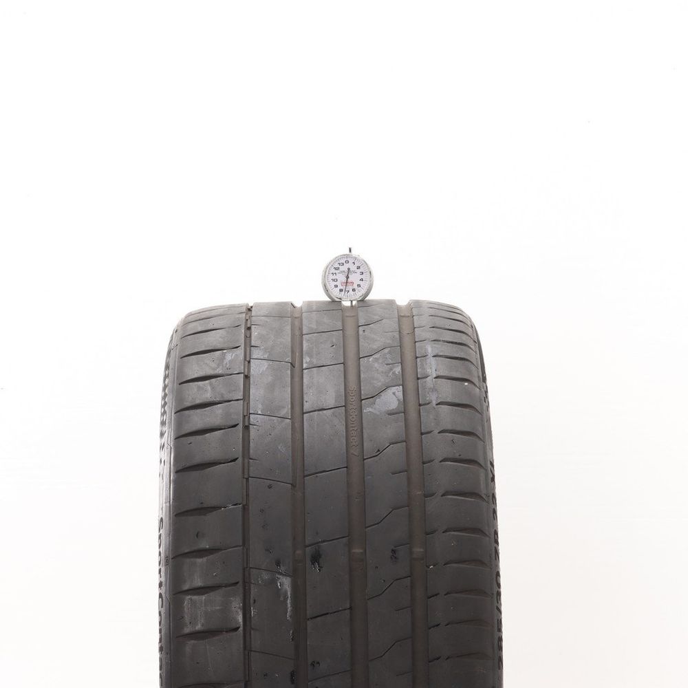 Set of (2) Used 285/30ZR22 Continental SportContact 7 AO ContiSilent 101Y - 7-8.5/32 - Image 2