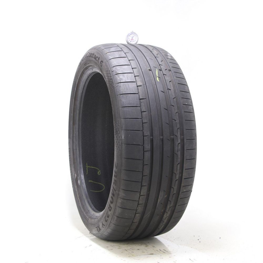 Set of (2) Used 285/40R22 Continental SportContact 6 AO 110Y - 8-8.5/32 - Image 1