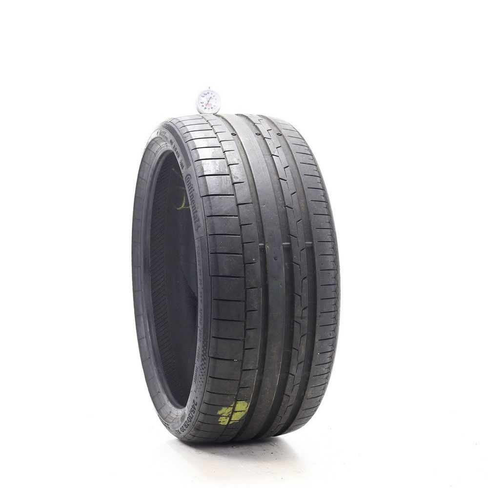 Set of (2) Used 245/30ZR20 Continental SportContact 6 90Y - 8/32 - Image 1