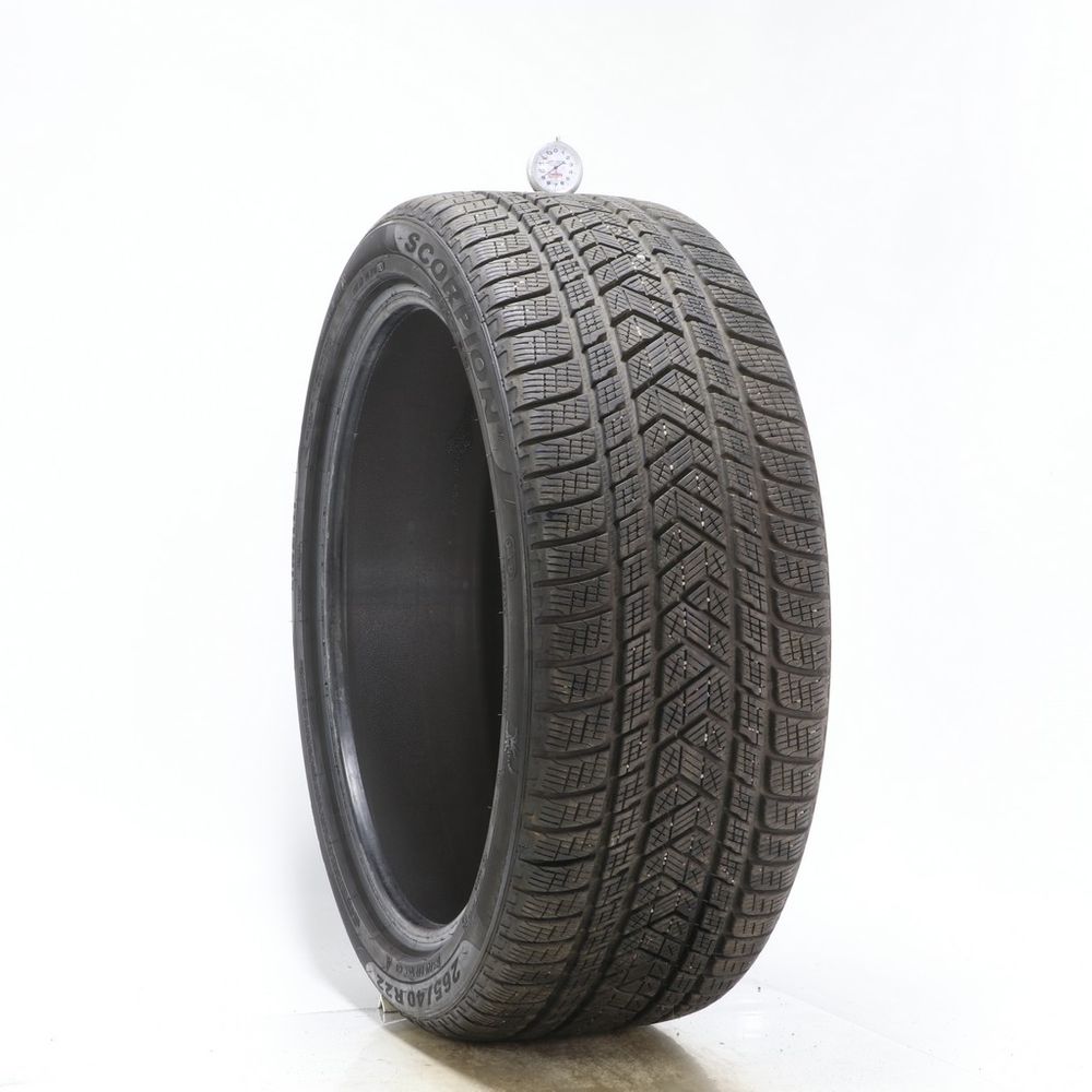 Set of (2) Used 265/40R22 Pirelli Scorpion Winter J LR 106W - 9/32 - Image 1