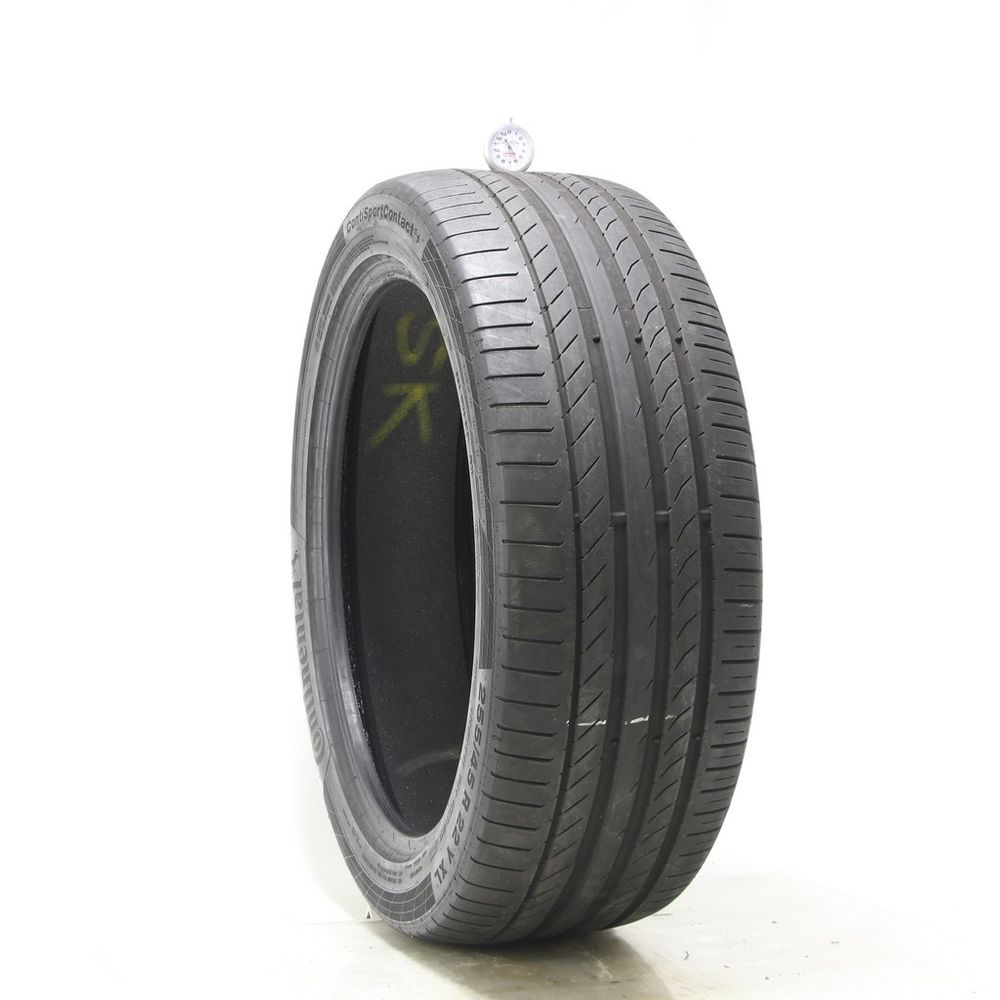 Set of (2) Used 255/45R22 Continental ContiSportContact 5 ContiSilent 107Y - 5.5-6.5/32 - Image 1