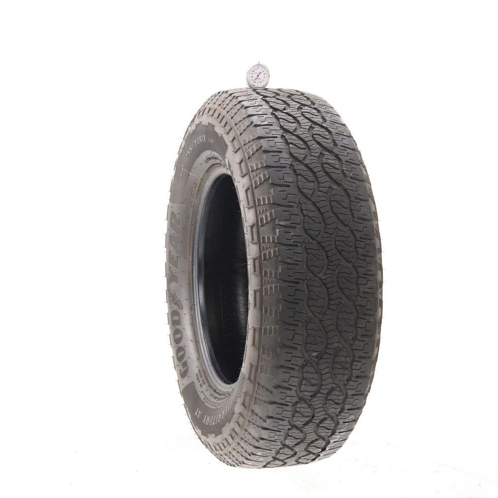 Set of (2) Used 255/70R17 Goodyear Wrangler Territory AT 112T - 8-8.5/32 - Image 1