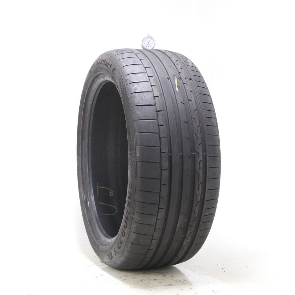 Set of (2) Used 285/40R22 Continental SportContact 6 AO 110Y - 7.5-8/32 - Image 4