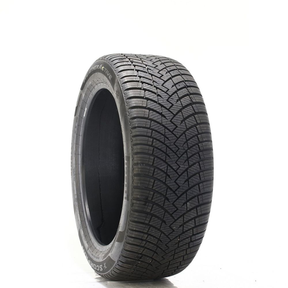 Set of (4) Driven Once 275/45R21 Pirelli Scorpion Weather Active 110W - 11.5/32 - Image 1