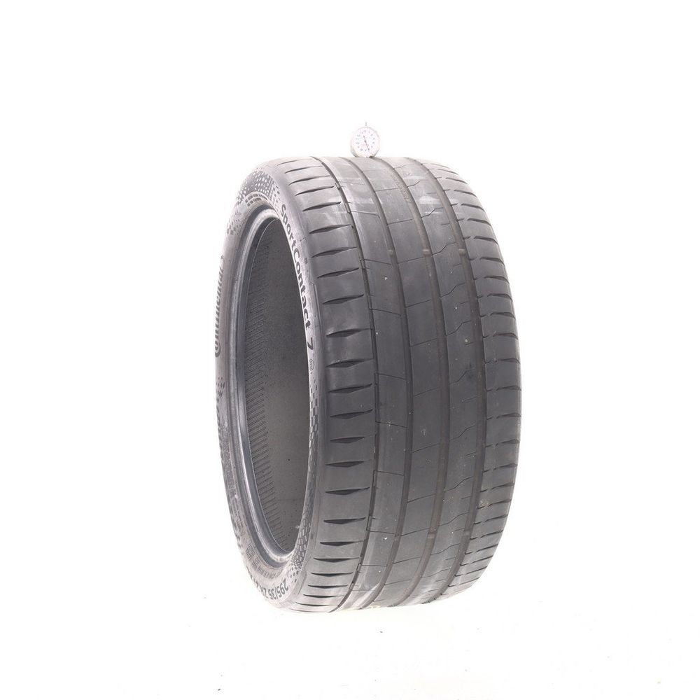 Set of (2) Used 295/35ZR21 Continental SportContact 7 MO1 107Y - 6-7/32 - Image 1