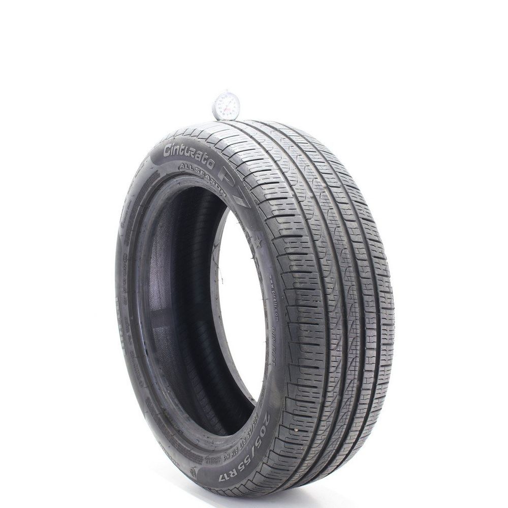 Set of (2) Used 205/55R17 Pirelli Cinturato P7 Run Flat 91H - 8.5-10/32 - Image 1