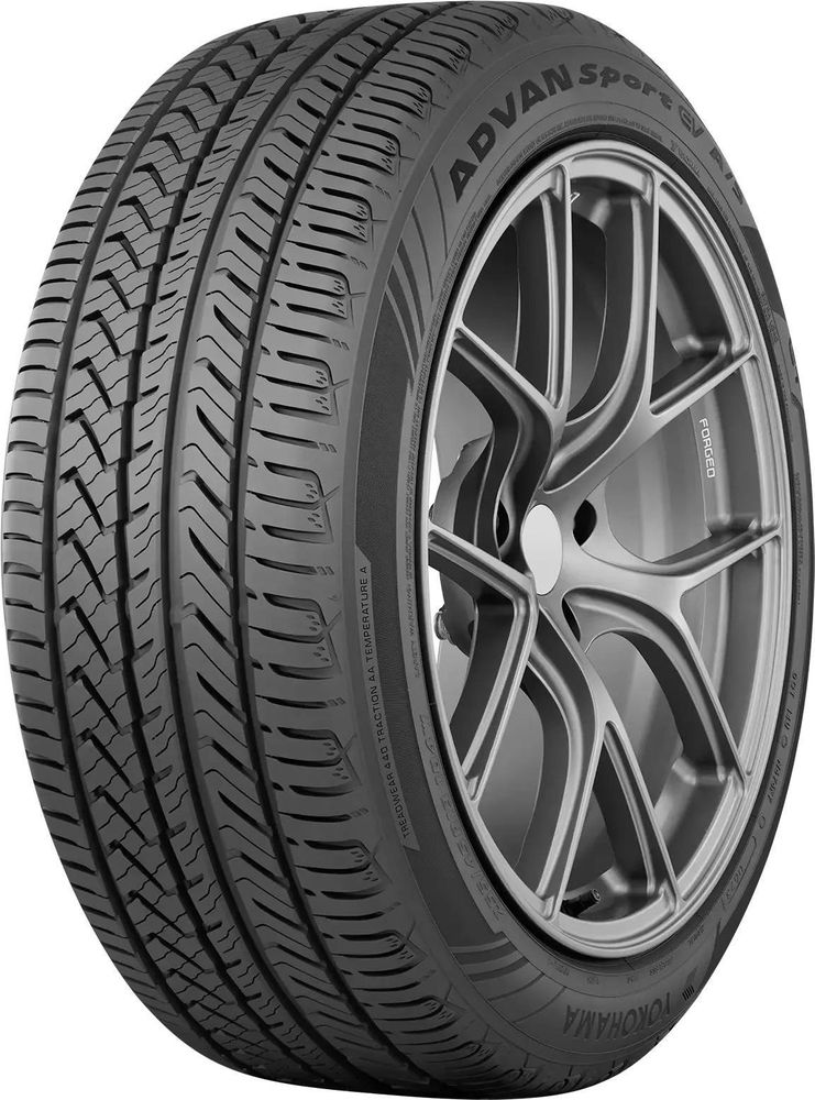 Set of (2) New 255/45R19 Yokohama Advan Sport EV A/S 104W - Image 1