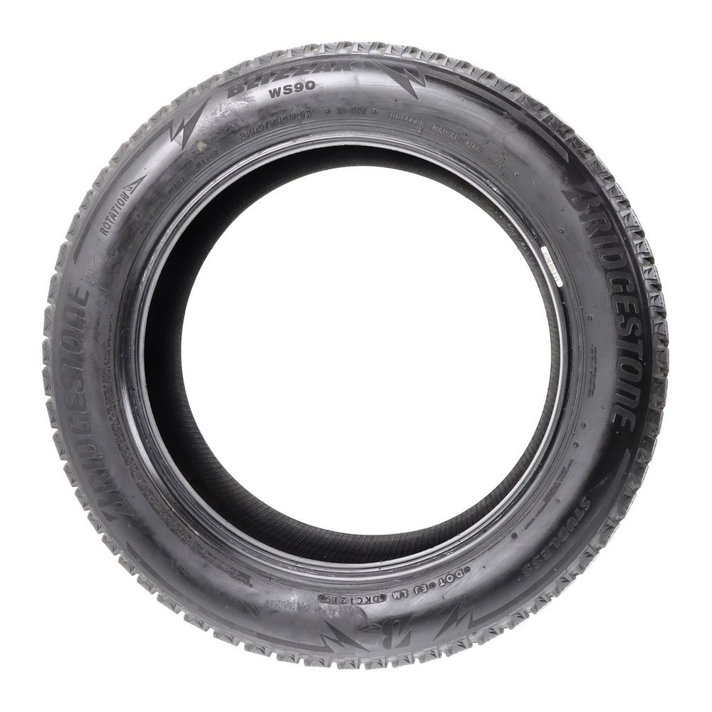 Set of (2) Used 215/55R17 Bridgestone Blizzak WS90 Studless 94H - 6.5/32 - Image 3