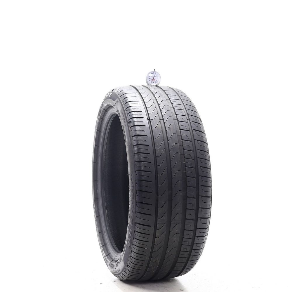 Set of (2) Used 245/40R18 Pirelli Cinturato P7 AO 93Y - 8/32 - Image 1