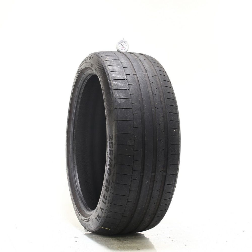 Set of (4) Used 255/40ZR21 Continental SportContact 6 102Y - 5-6/32 - Image 1