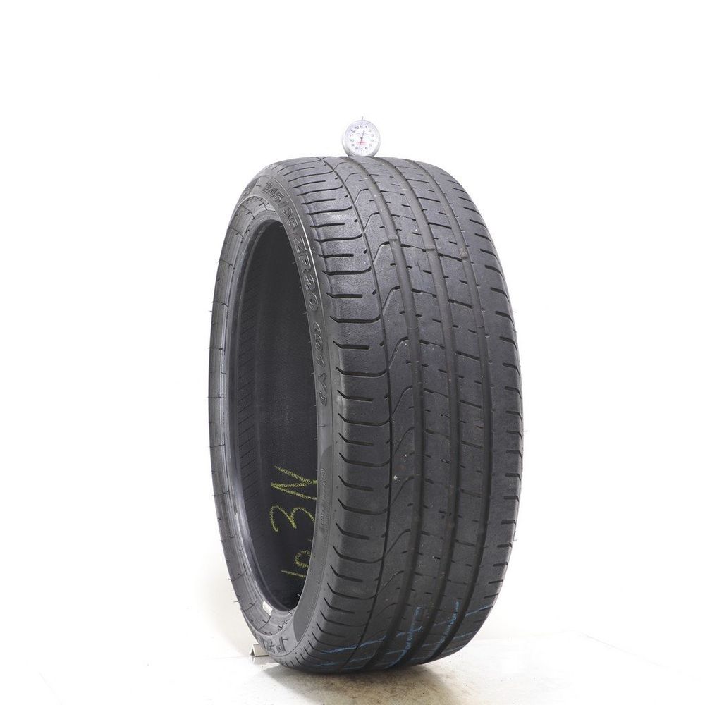 Set of (2) Used 245/35ZR20 Pirelli P Zero NO 91Y - 7.5-8/32 - Image 1
