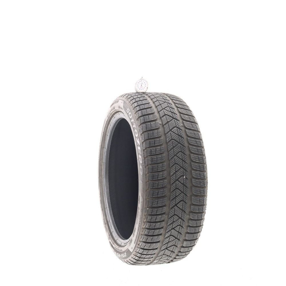 Set of (2) Used 215/45R17 Pirelli Winter Sottozero 3 91H - 7.5-8/32 - Image 1