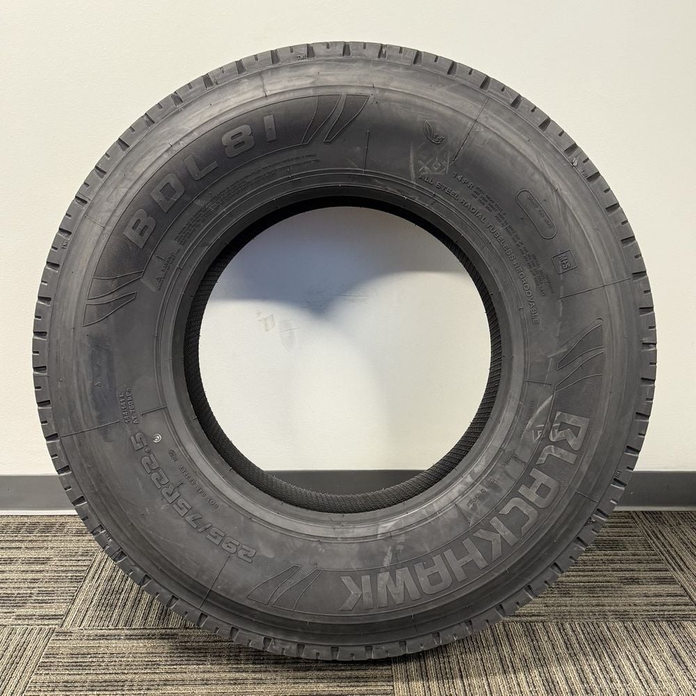 Set of (4) New 295/75R22.5 Blackhawk BDL81 FST 14PR 144/141L - Image 3