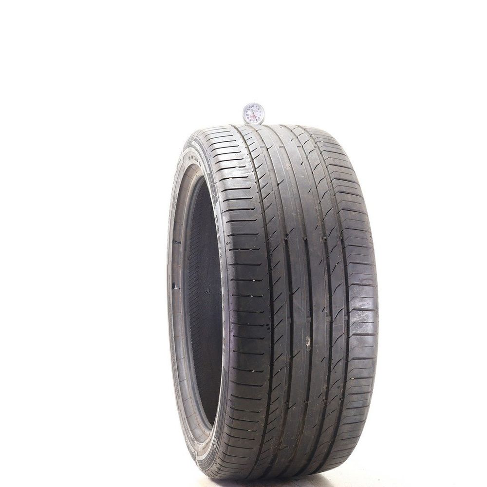 Set of (2) Used 285/40R21 Continental ContiSportContact 5 AO 109Y - 6-7.5/32 - Image 1