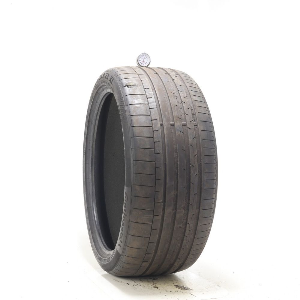 Set of (2) Used 285/35R22 Continental SportContact 6 TO ContiSilent 106Y - 7.5-9/32 - Image 1
