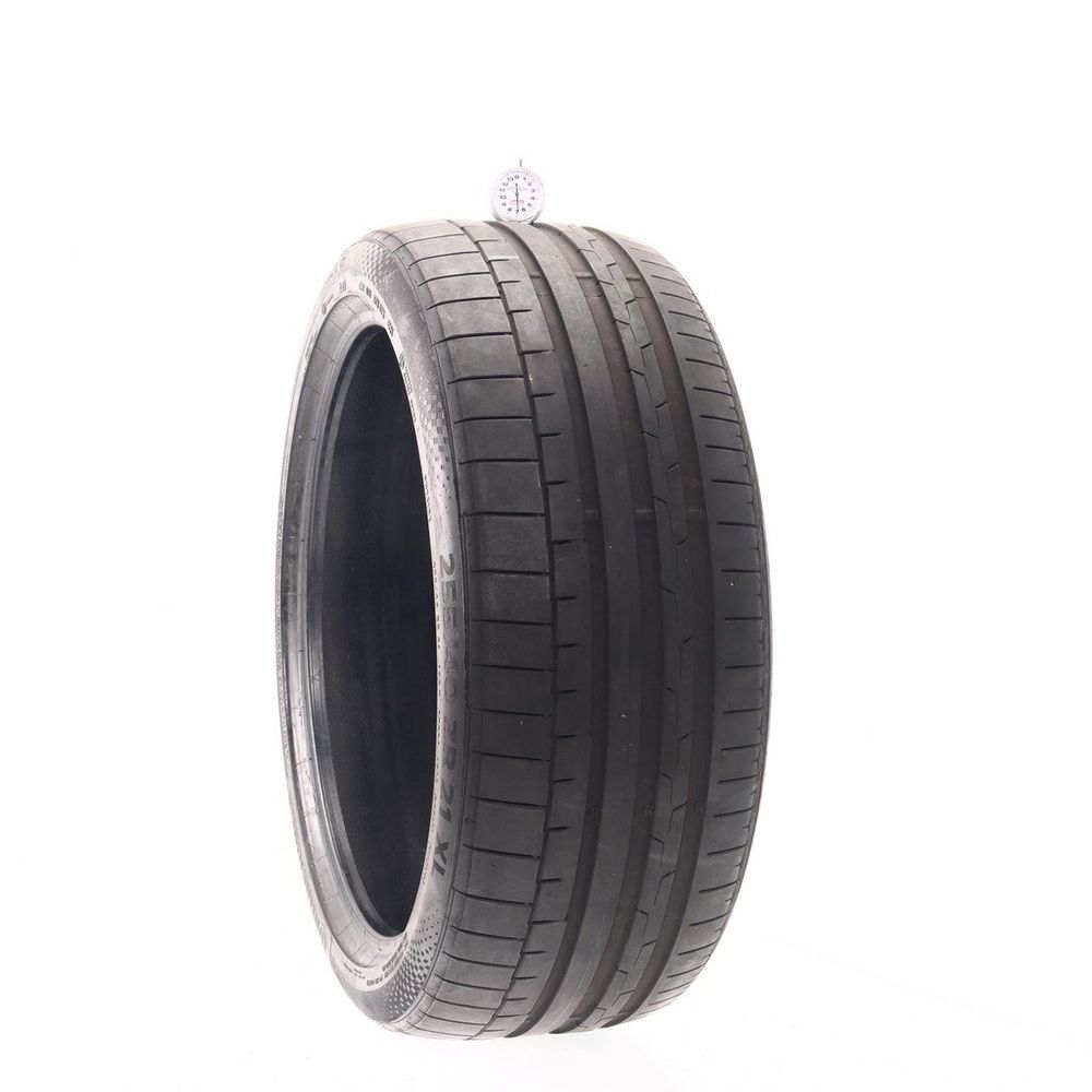 Set of (2) Used 255/40ZR21 Continental SportContact 6 R01 102Y - 5.5-6.5/32 - Image 4
