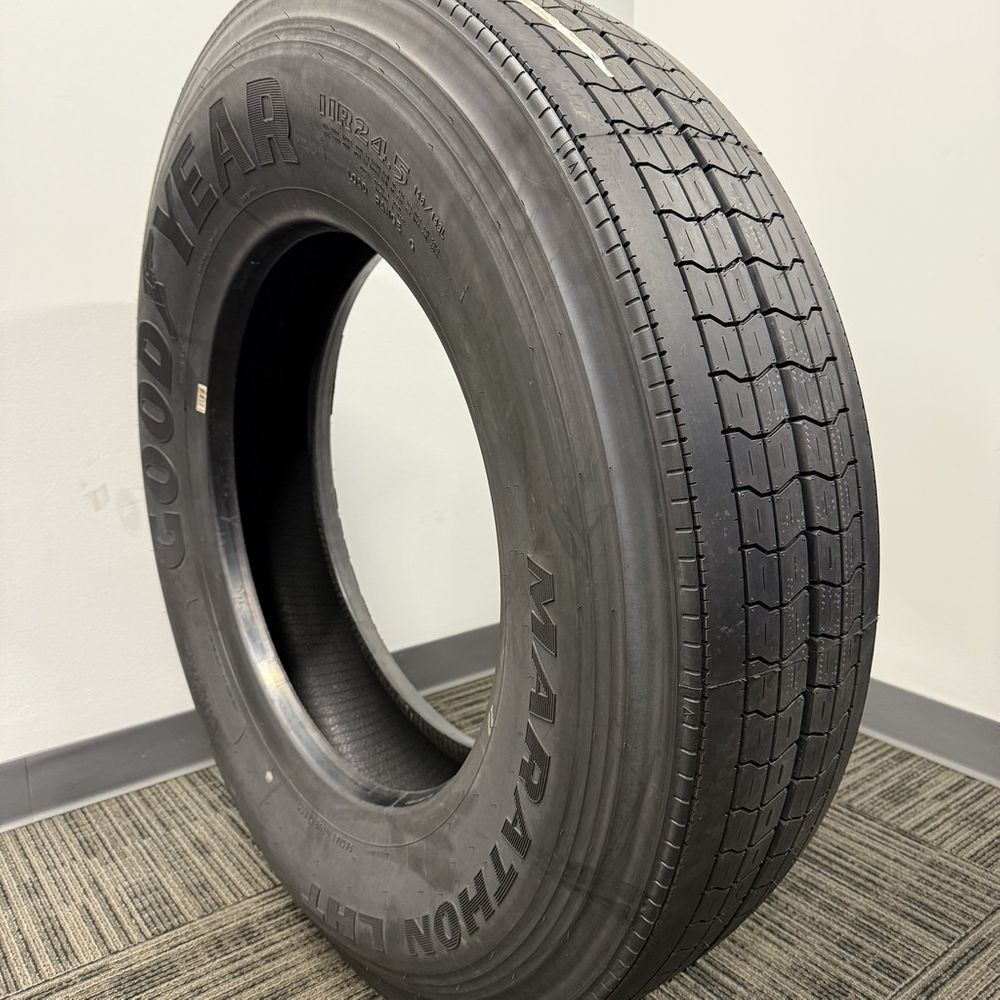 Set of (2) New 11R24.5 Goodyear Marathon LHT 146/143L - Image 1