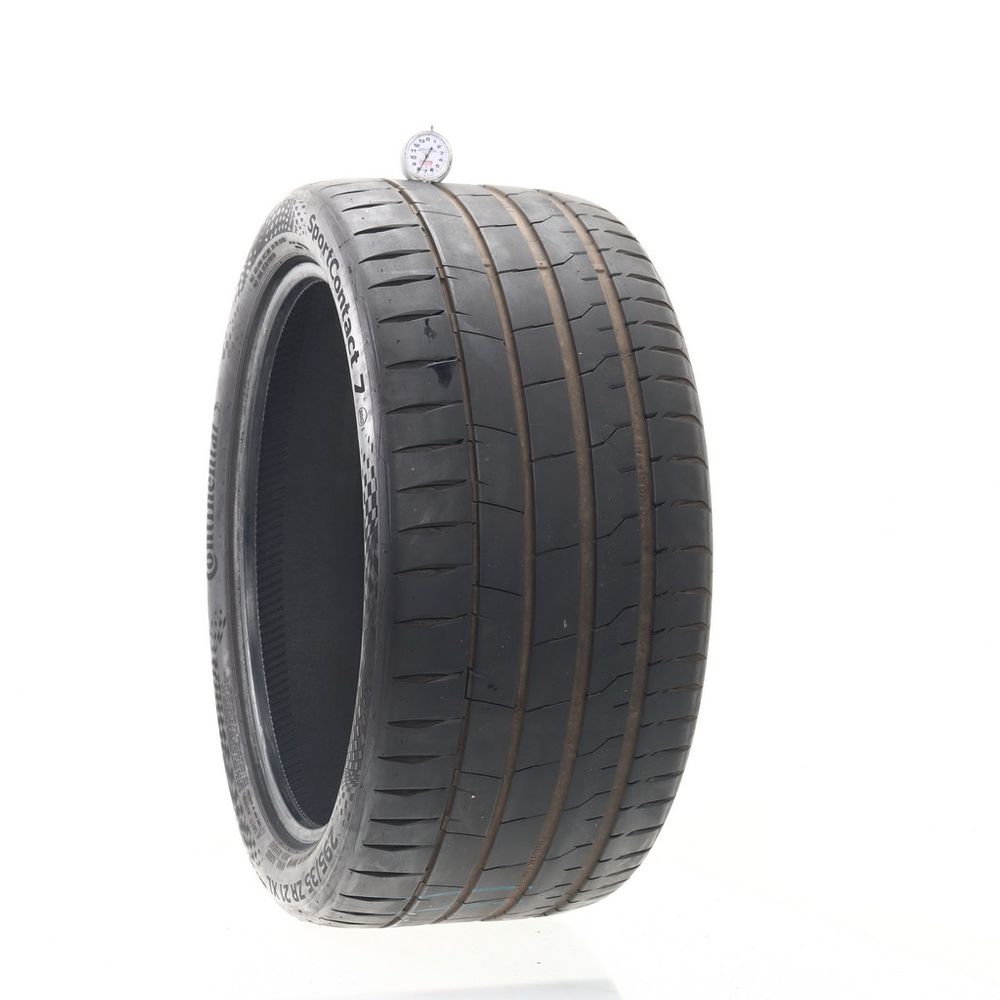 Set of (2) Used 295/35ZR21 Continental SportContact 7 MO1 107Y - 7.5/32 - Image 1