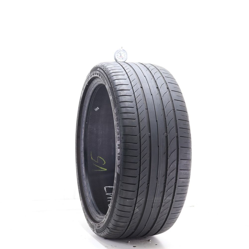 Set of (2) Used 255/35R19 Continental ContiSportContact 5 SSR MOE 96Y - 5.5-6.5/32 - Image 1