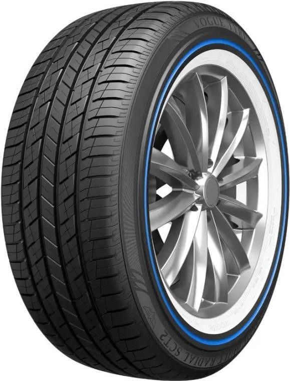 Set of (4) New P 305/35R24 Vogue Custom Built Radial SCT2 Blue Stripe 112H - Image 1