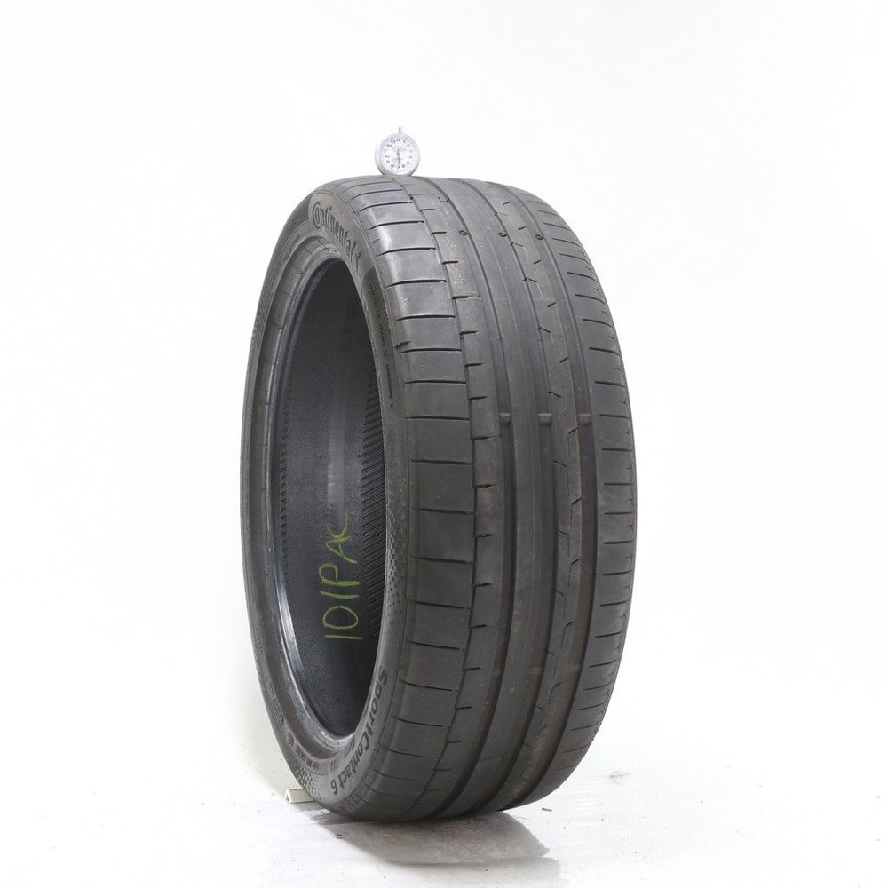 Set of (2) Used 255/40ZR21 Continental SportContact 6 R01 102Y - 6.5-7.5/32 - Image 1