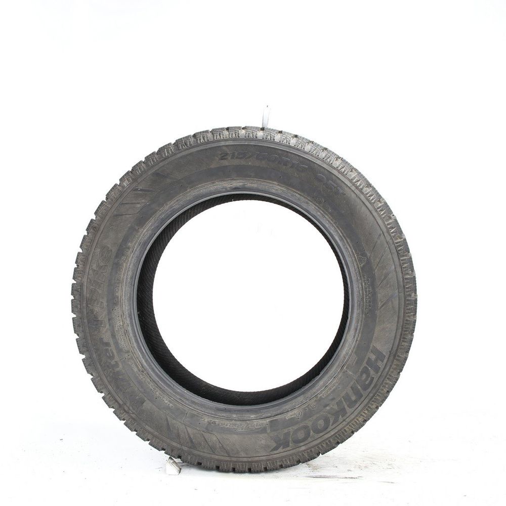 Set of (2) Used 215/60R16 Hankook Winter i*Pike (W409) Studded 95T - 7.5-8.5/32 - Image 3