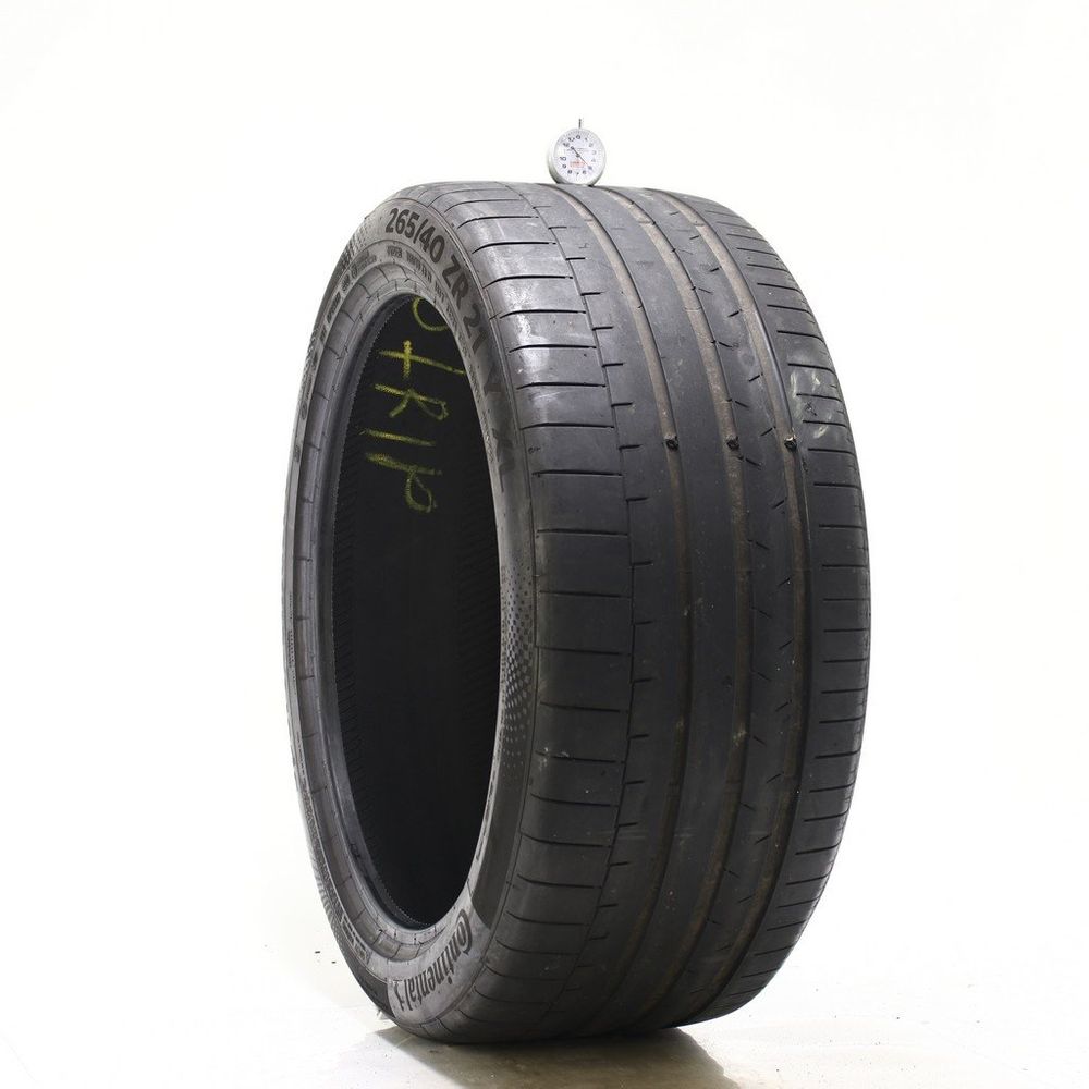 Set of (4) Used 265/40ZR21 Continental SportContact 6 105Y - 5-6.5/32 - Image 1