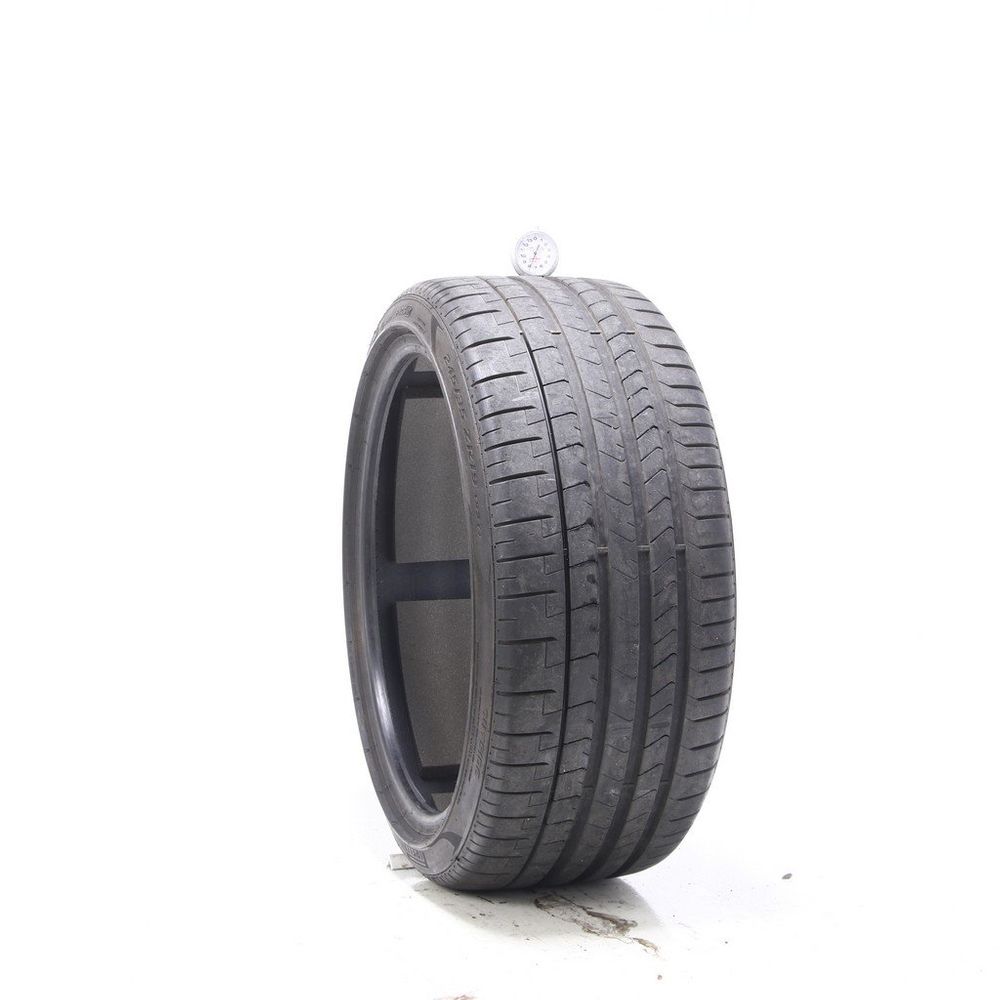 Set of (2) Used 245/35ZR19 Pirelli P Zero PZ4 MC PNCS 93Y - 7.5-8/32 - Image 1