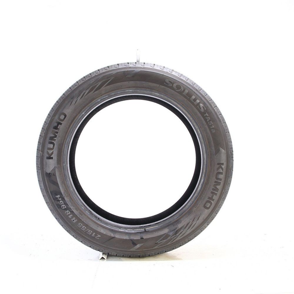 Set of (2) Used 215/55R18 Kumho Solus TA51a 95H - 8-9/32 - Image 3