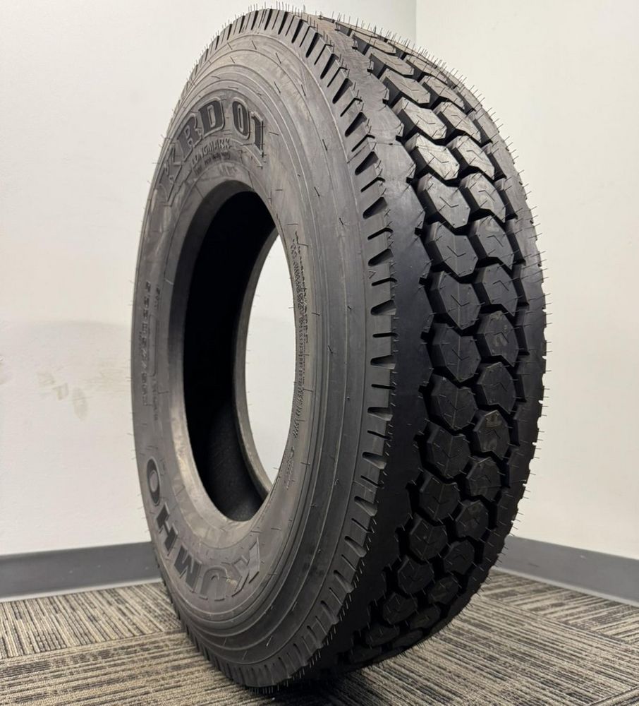 Set of (2) New 295/75R22.5 Kumho KRD01 144/141M - Image 1