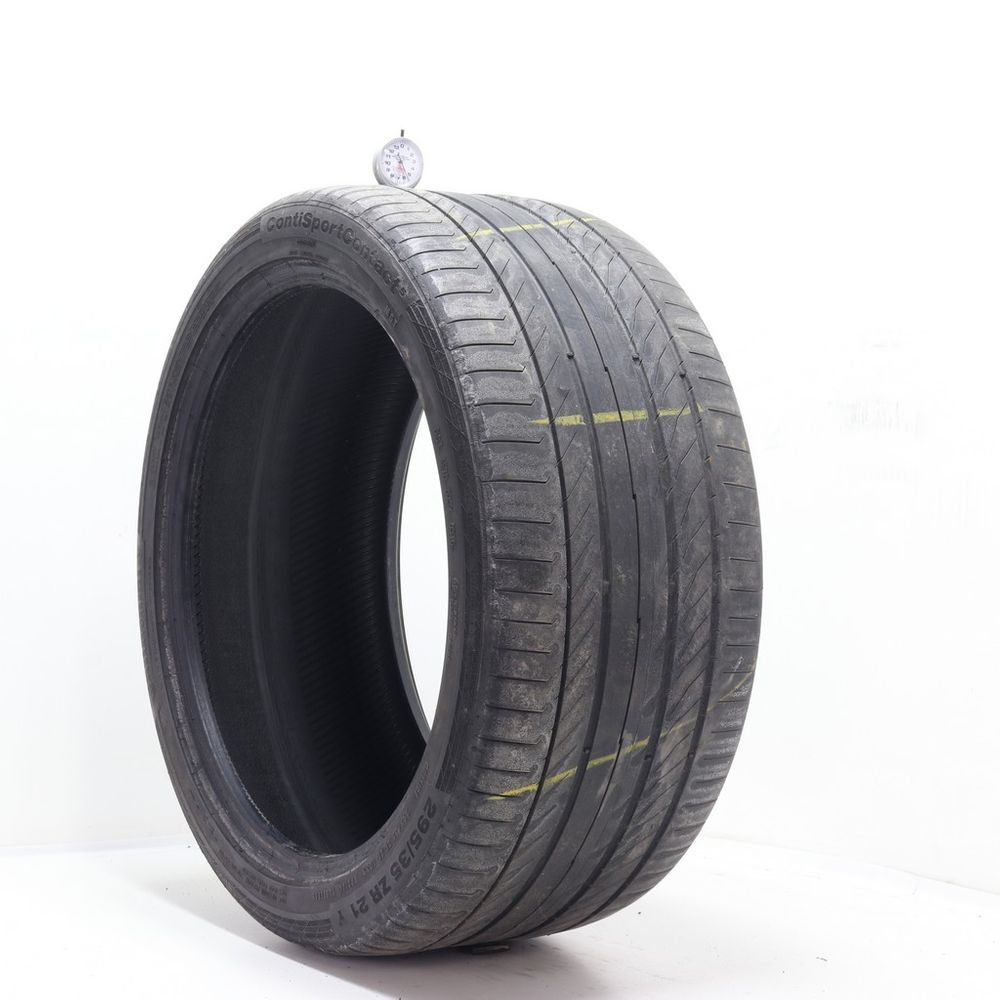 Set of (2) Used 295/35ZR21 Continental ContiSportContact 5 MGT SUV 103Y - 5.5/32 - Image 1