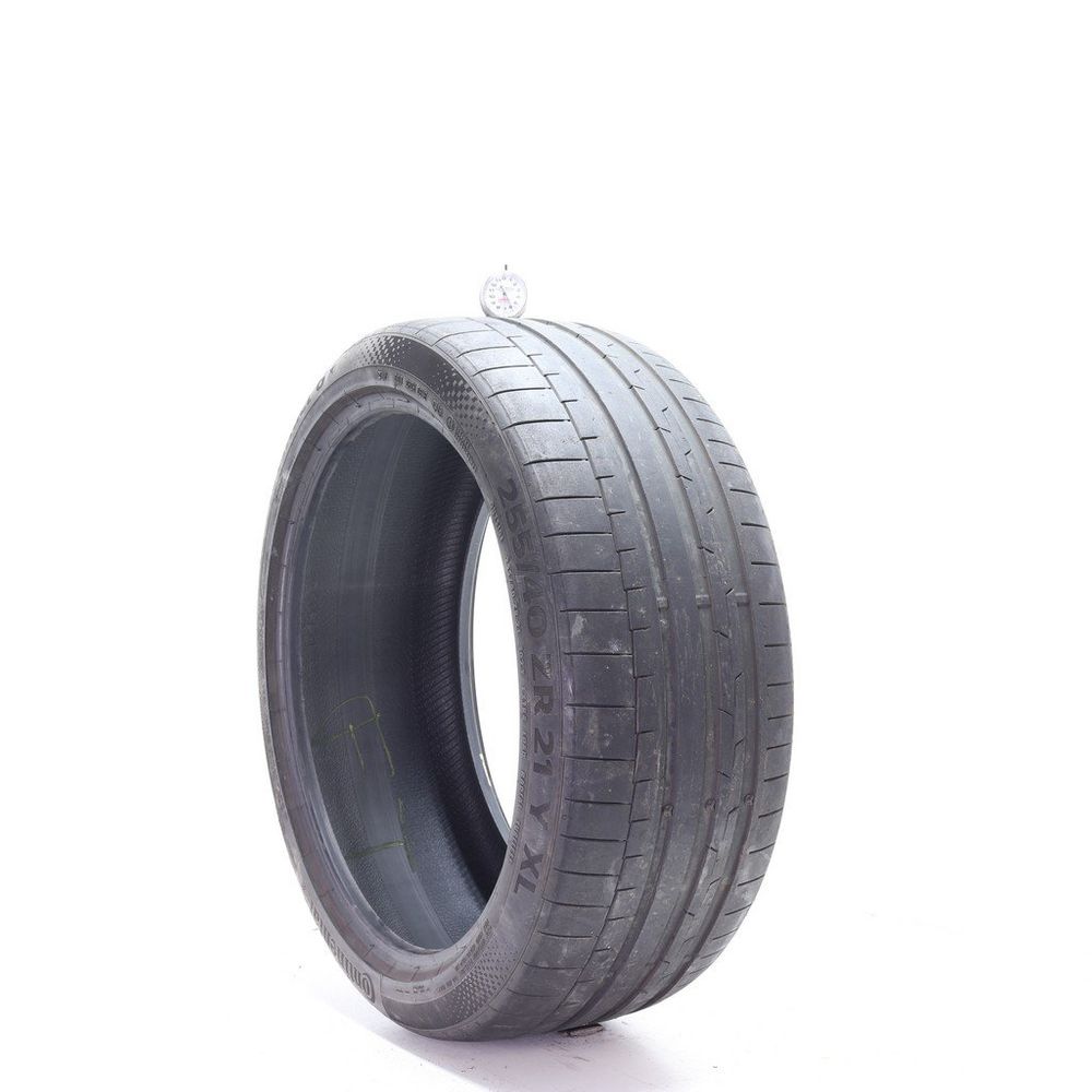 Set of (4) Used 255/40ZR21 Continental SportContact 6 102Y - 6-7.5/32 - Image 1