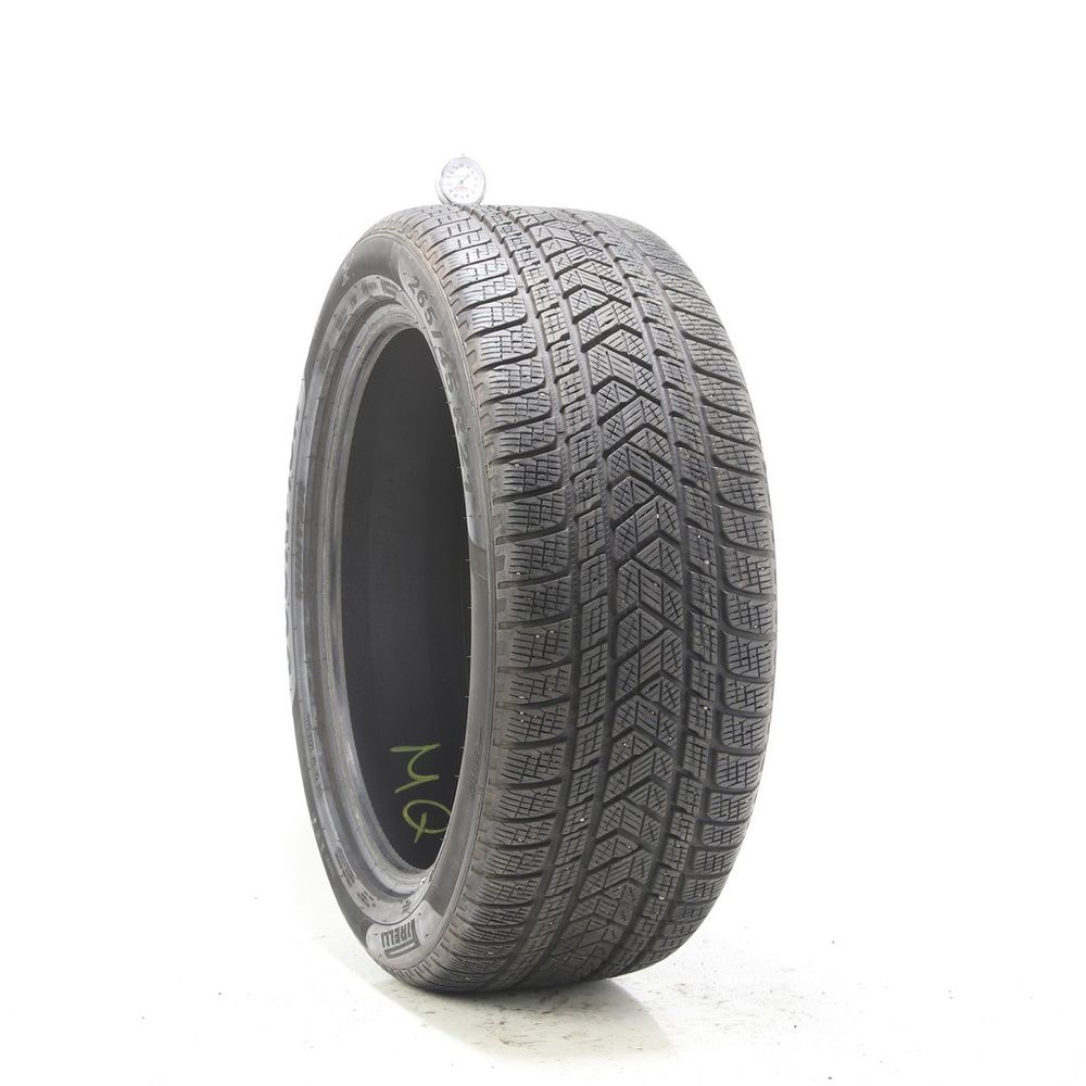 Set of (2) Used 265/45R21 Pirelli Scorpion Winter J LR 108W - 8.5/32 - Image 1