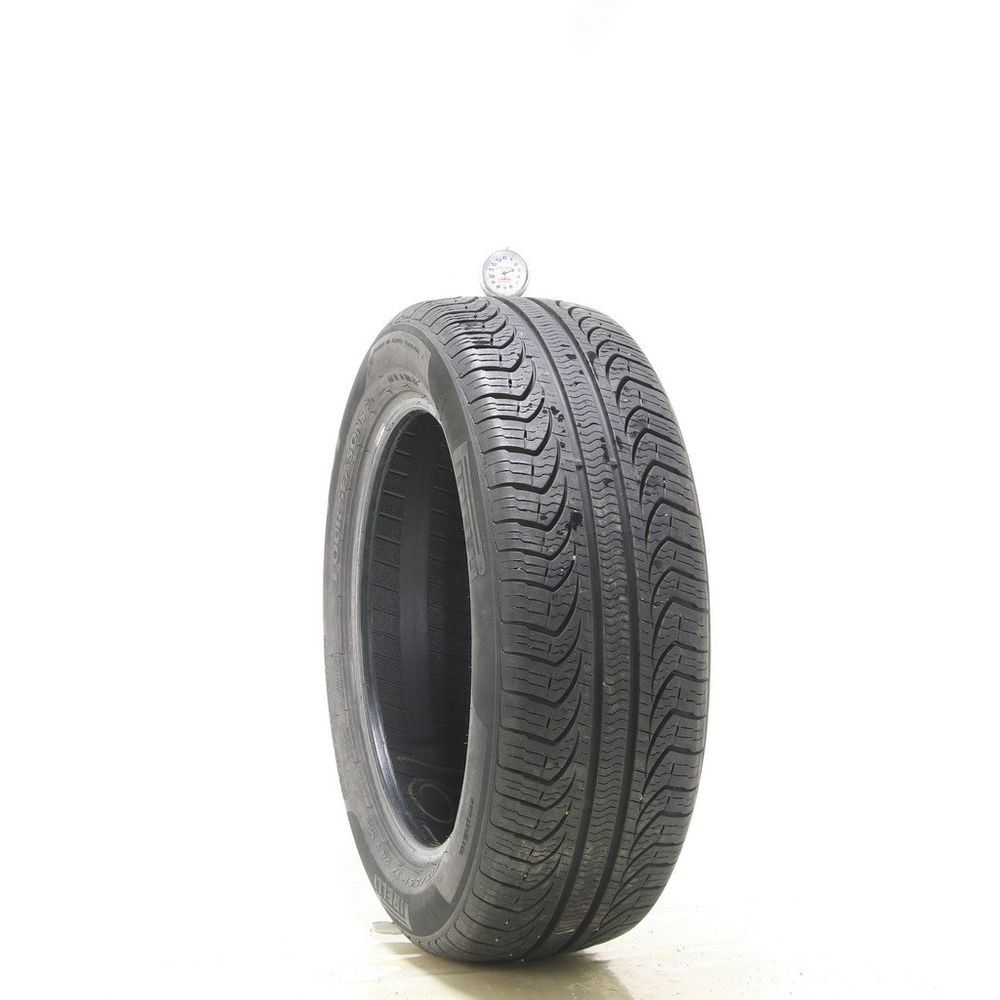 Set of (2) Used 215/55R17 Pirelli P4 Four Seasons Plus 94V - 9.5-10/32 - Image 1