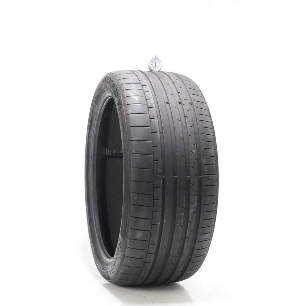Set of (4) Used 285/35R22 Continental SportContact 6 TO ContiSilent 106Y - 7-8.5/32 - Image 1