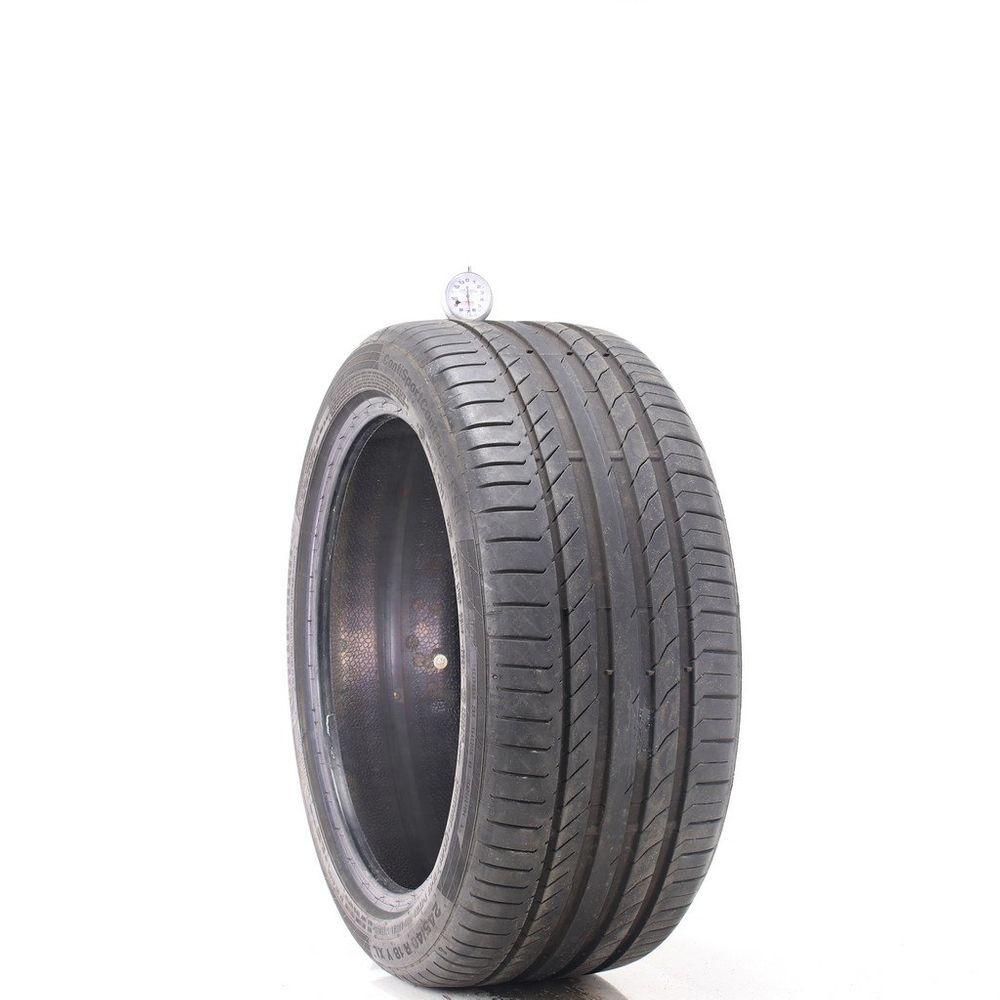Set of (2) Used 245/40R18 Continental ContiSportContact 5 SSR MOE 97Y - 6.5-7.5/32 - Image 1