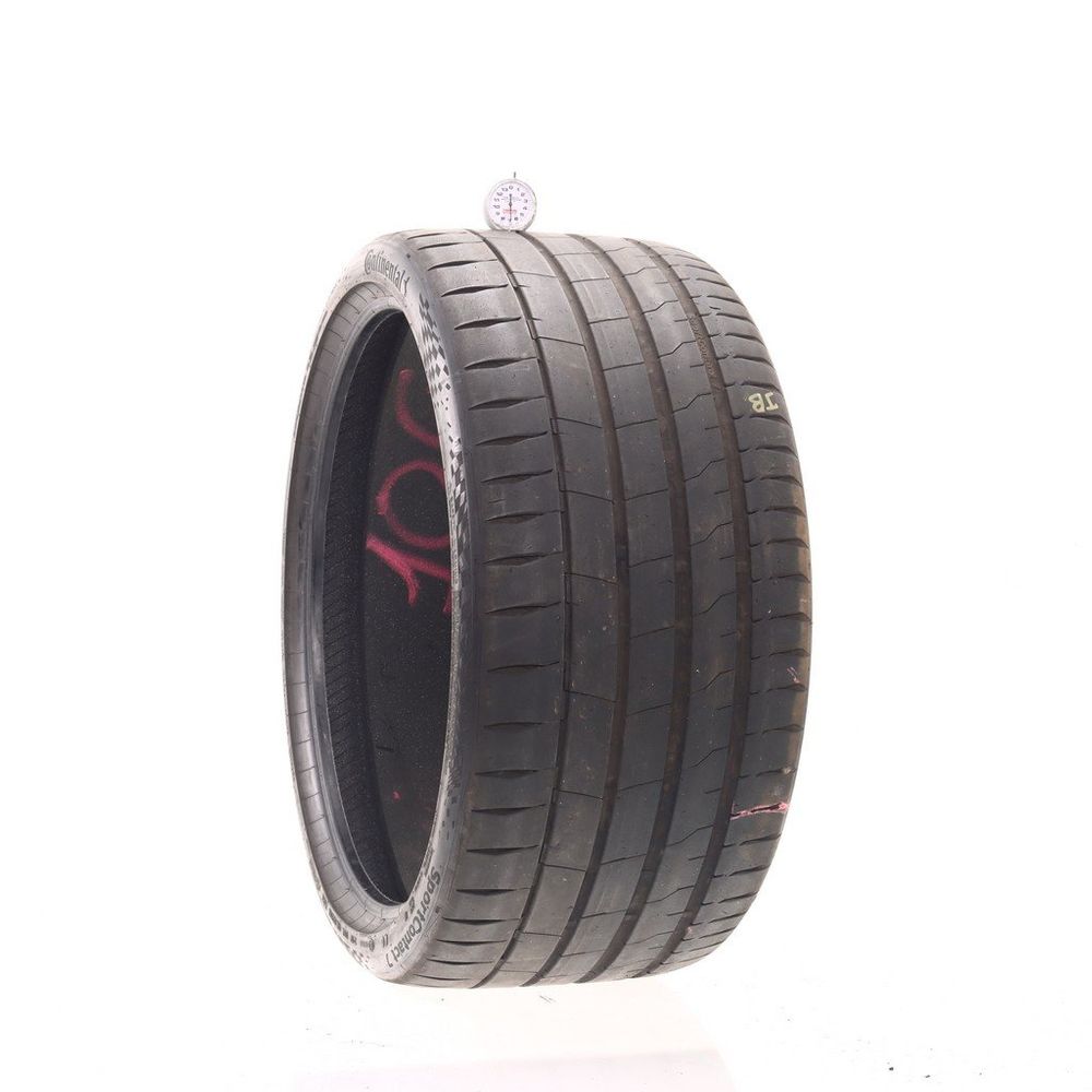 Set of (2) Used 285/30ZR22 Continental SportContact 7 AO ContiSilent 101Y - 6.5-7/32 - Image 1