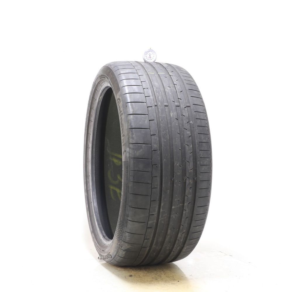 Set of (2) Used 285/35R22 Continental SportContact 6 TO ContiSilent 106Y - 6.5-7/32 - Image 1