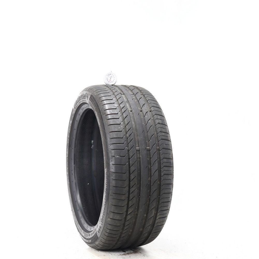 Set of (2) Used 245/40R18 Continental ContiSportContact 5 SSR MOE 97Y - 7.5-8/32 - Image 1