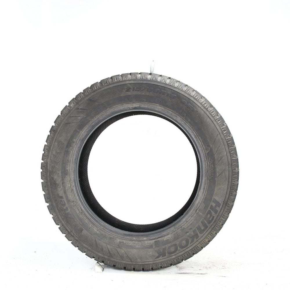 Set of (2) Used 215/60R16 Hankook Winter i*Pike (W409) Studded 95T - 7.5-8/32 - Image 3
