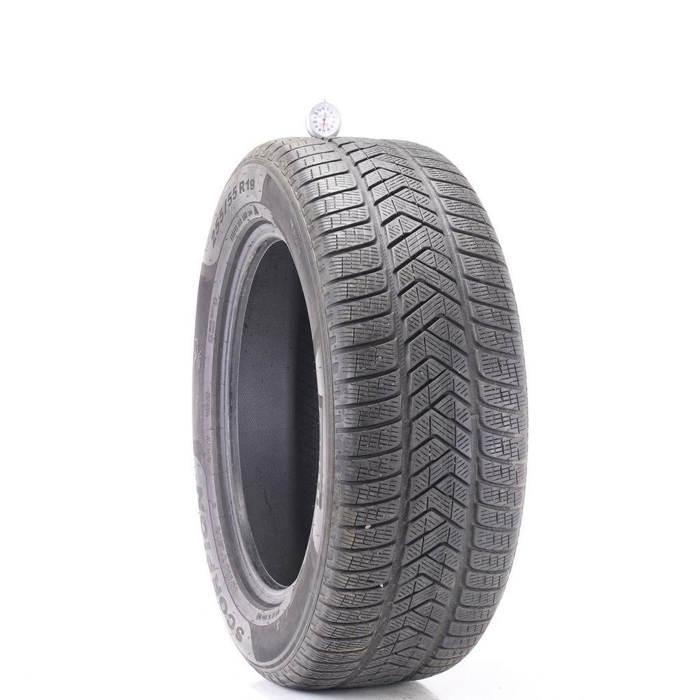 Set of (2) Used 255/55R19 Pirelli Scorpion Winter J 111V - 7.5/32 - Image 1