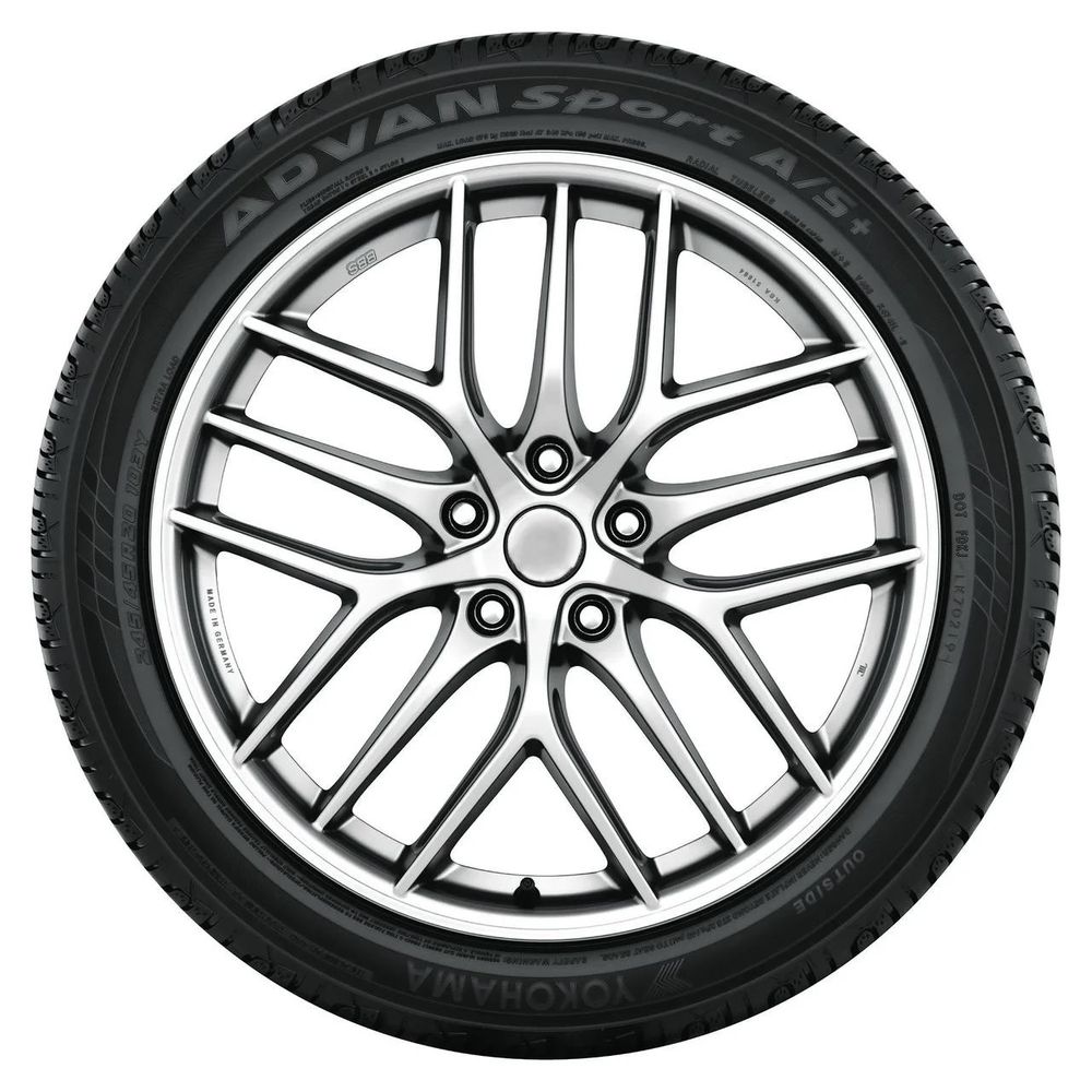 Set of (4) New 245/45R18 Yokohama Advan Sport A/S+ 100W - Image 2